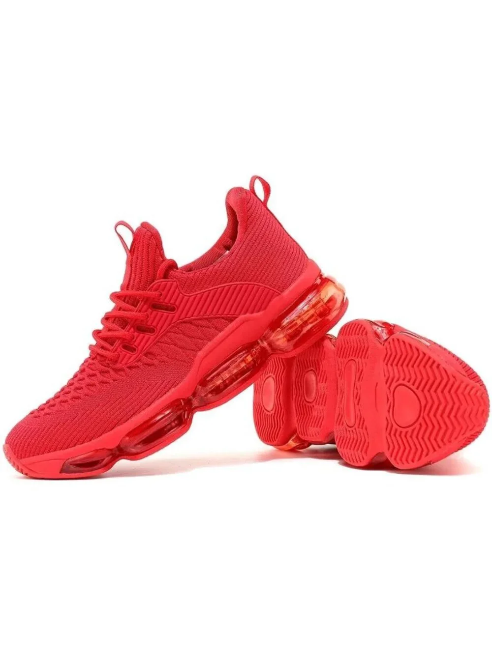 Men's Red Walking Shoes Casual Fashion Silp On Tennis Running Sneakers Comfort